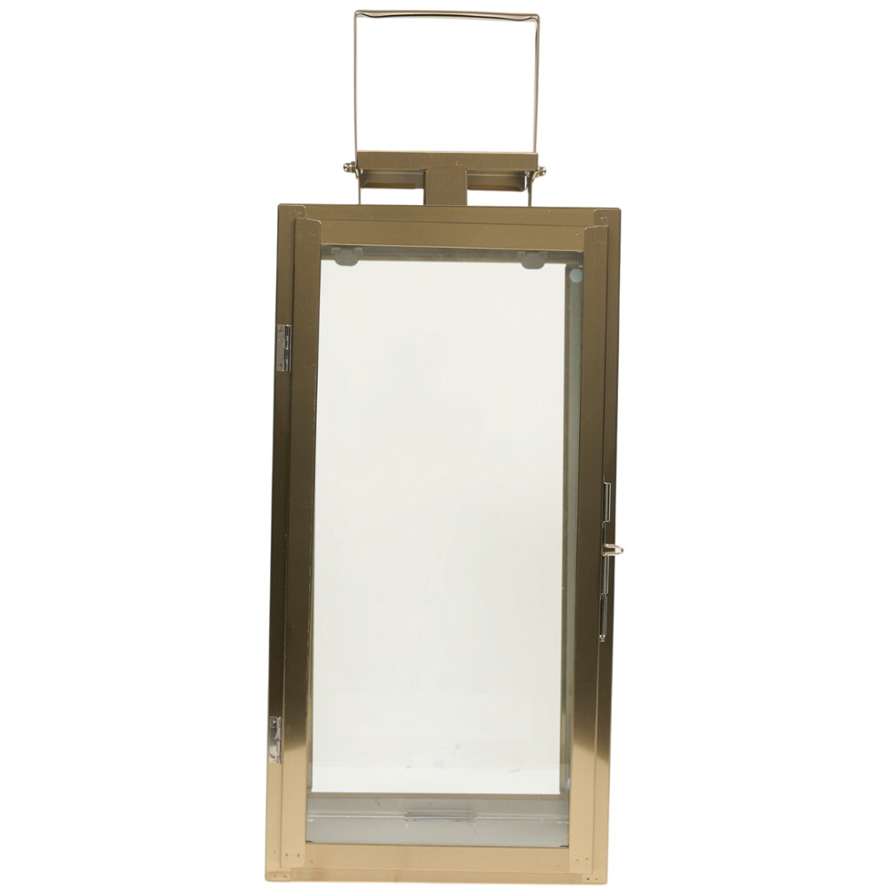 Glass Steel Lantern Gold Image 1