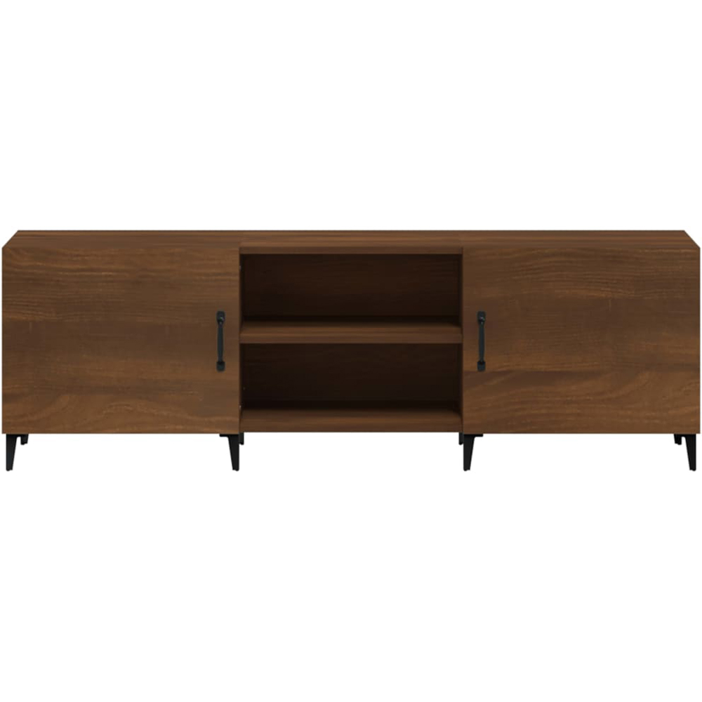 vidaXL 2 Door 2 Shelf Brown Wooden TV Cabinet Image 3