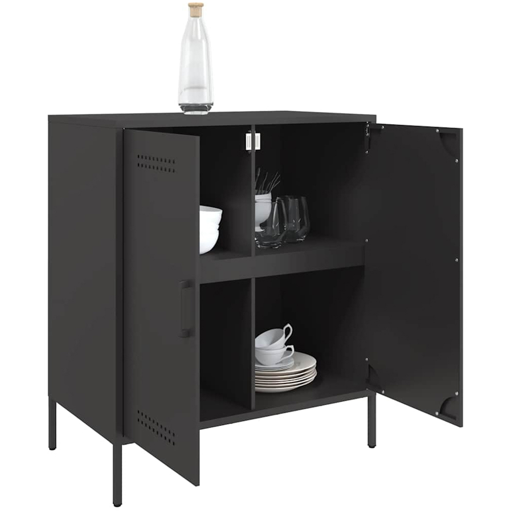 vidaXL 2 Door Black Steel Industrial Style Sideboard Image 5