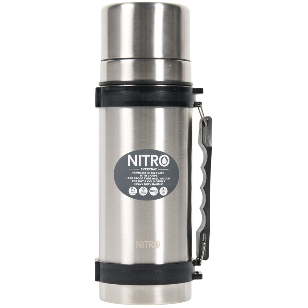 Nitro 2 Cup Stainless Steel Vacuum Jumbo Flask - Silver Image 1