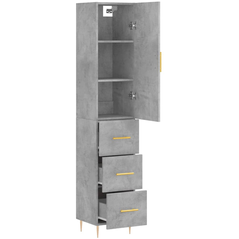 vidaXL Single Door Concrete Grey Tall Highboard Image 4
