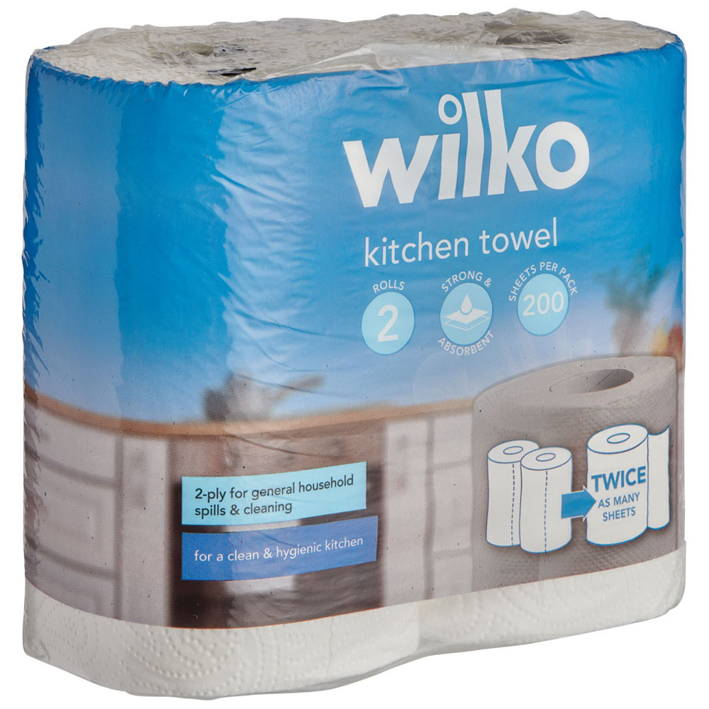 Wilko Strong and Absorbent Kitchen Towel 2 Ply Case of 6 x 2 Rolls Image 3