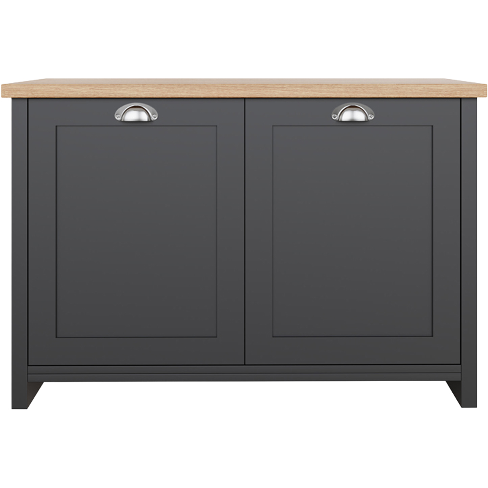 GFW Lancaster Black and Oak Shoe Storage Image 2