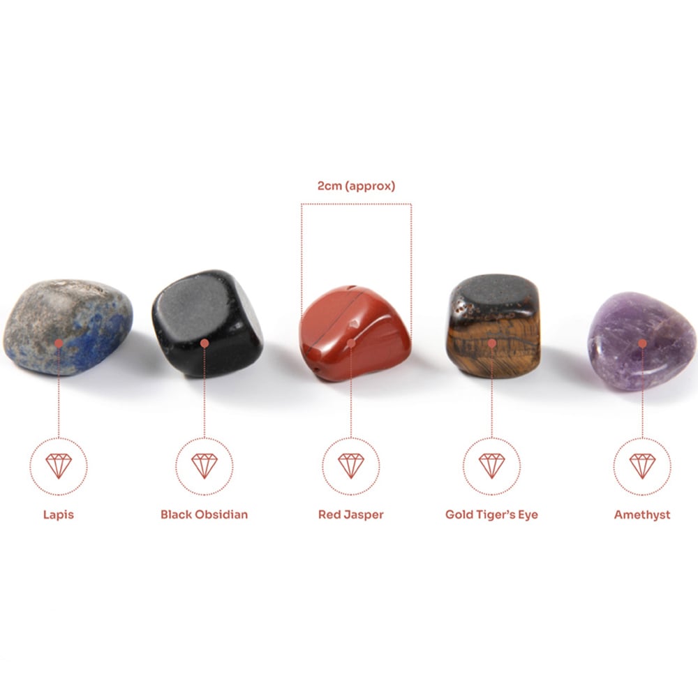 Myga Protection Wellbeing Stone Collection with Drawstring Pouch Image 3