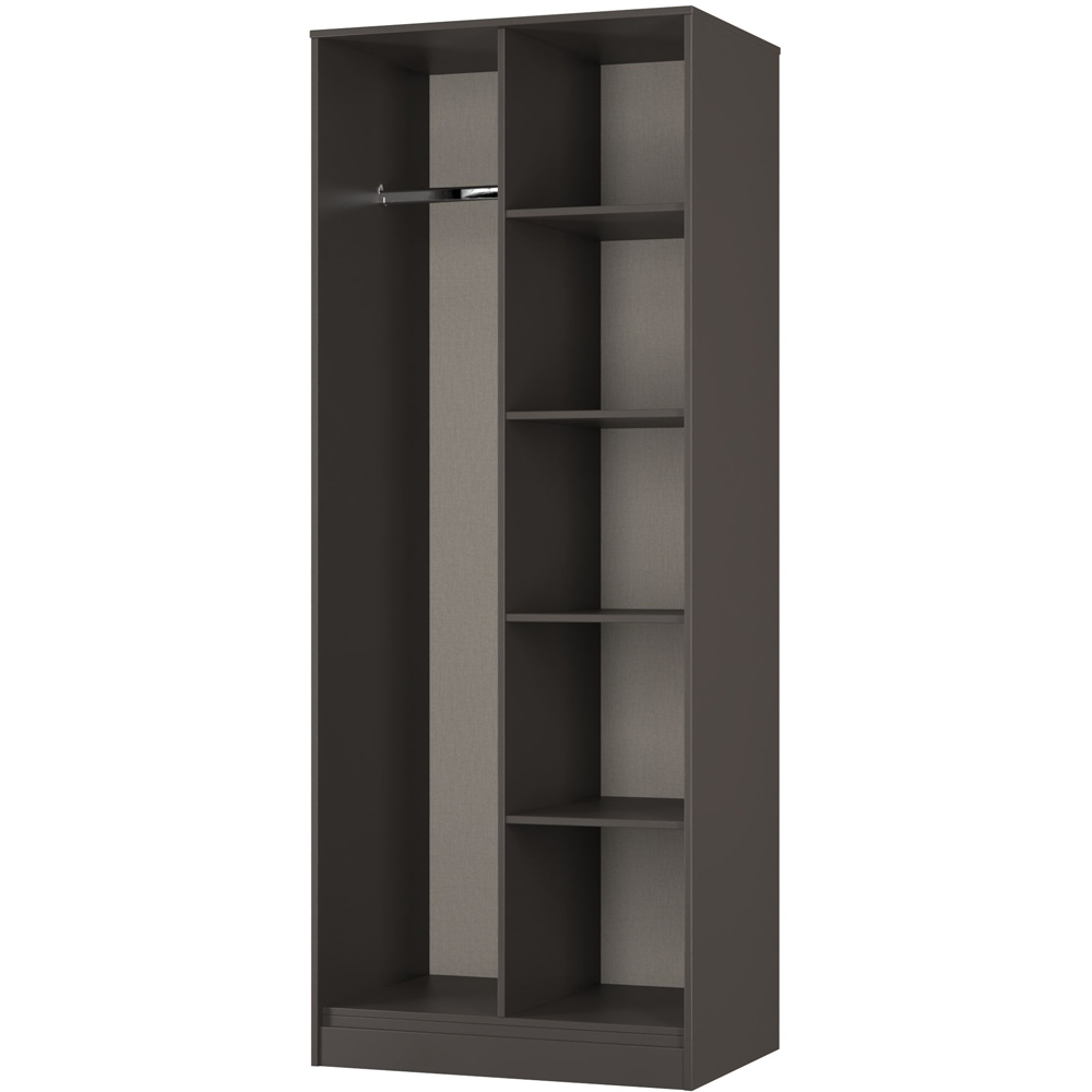 Crowndale Hong Kong 5 Shelf Slatt Effect and Graphite Tall Open Wardrobe Ready Assembled Image 4