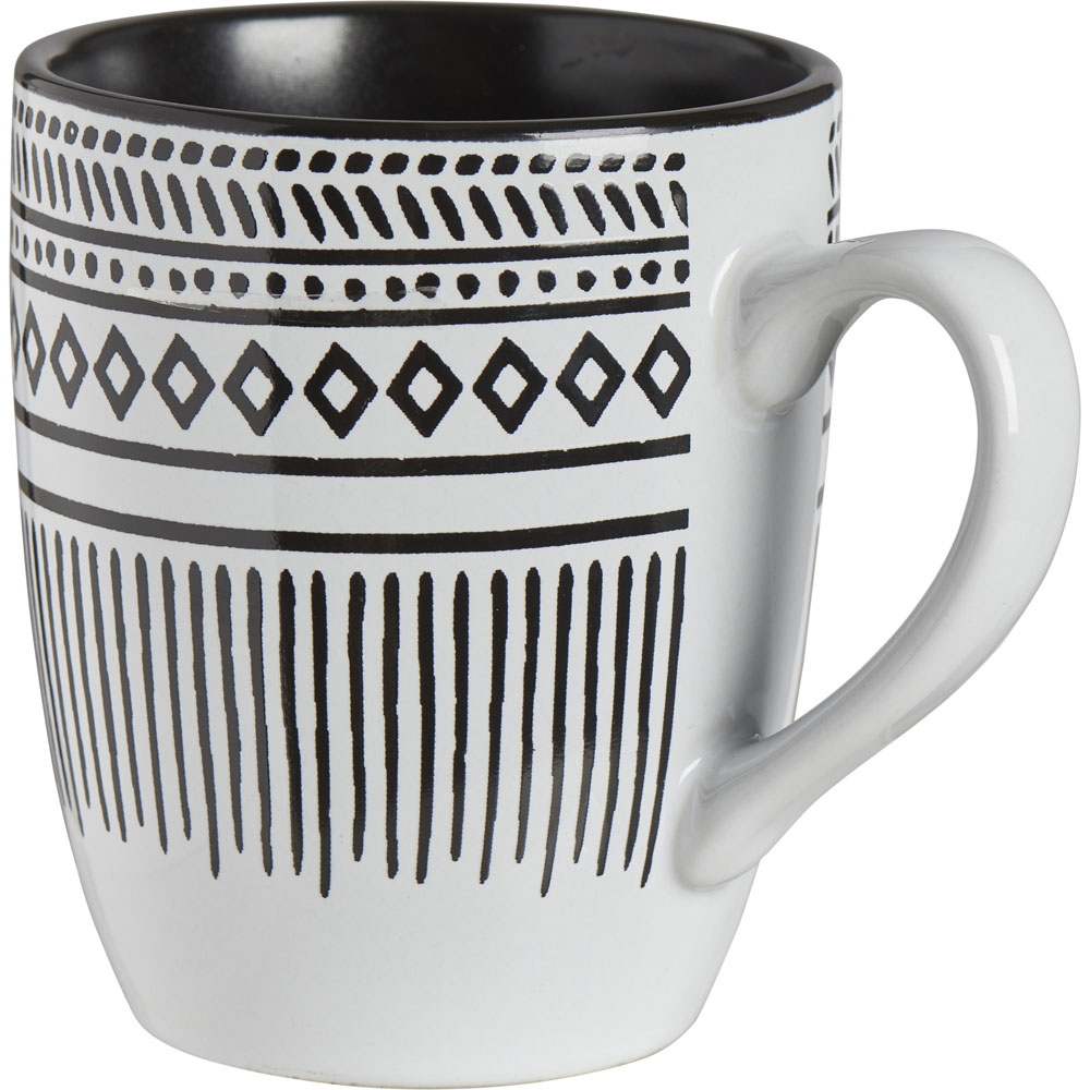 Wilko Black and White Pad Print Mug Image 2