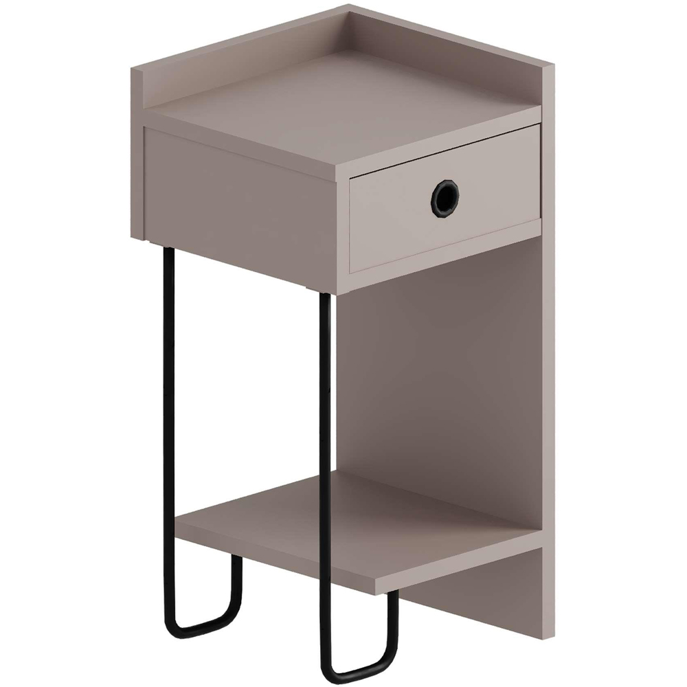Decortie Sirius Single Drawer Single Shelf Mocha Grey Modern Right Module Bedside Table Image 2