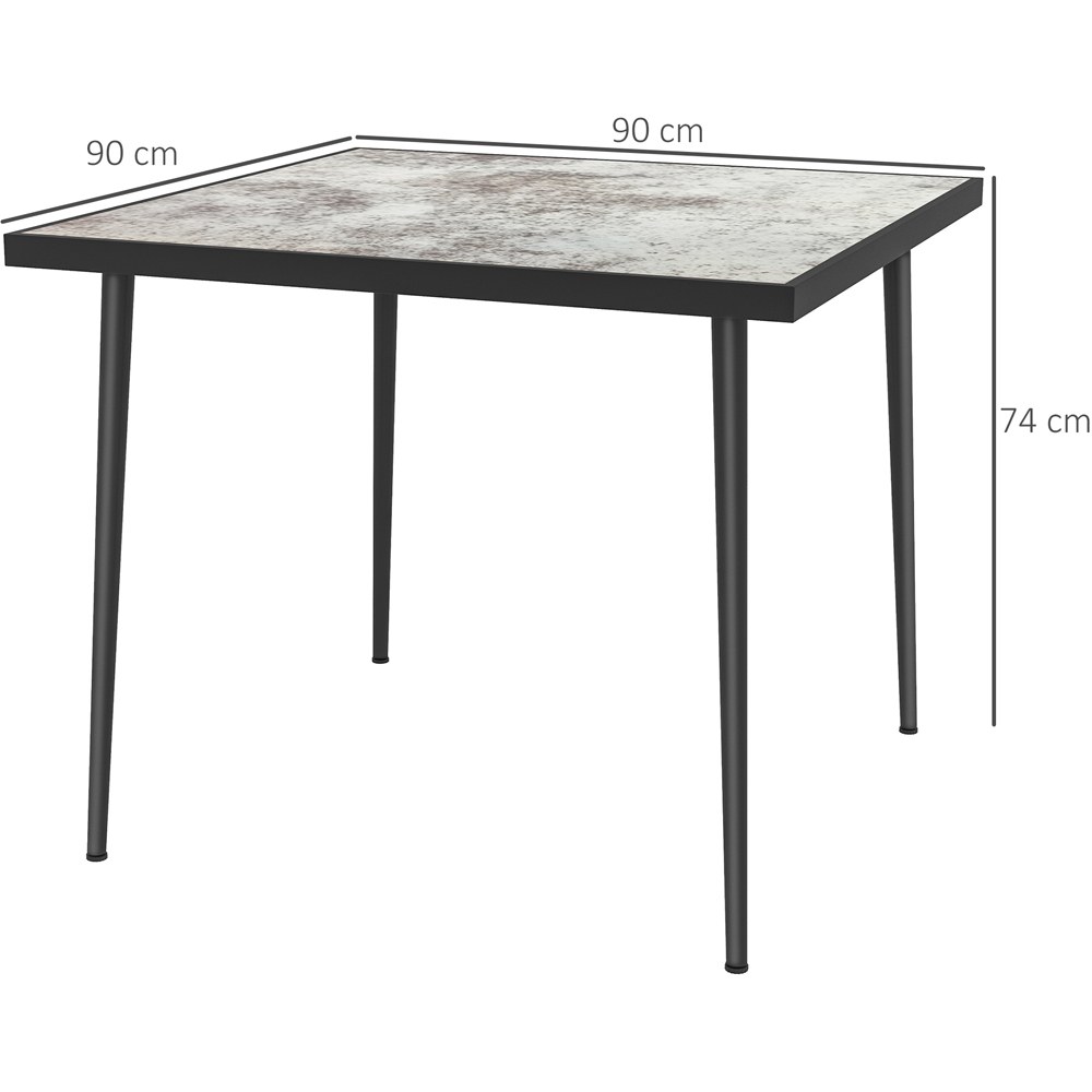 Outsunny 4 Seater Square Garden Dining Table Grey Image 7