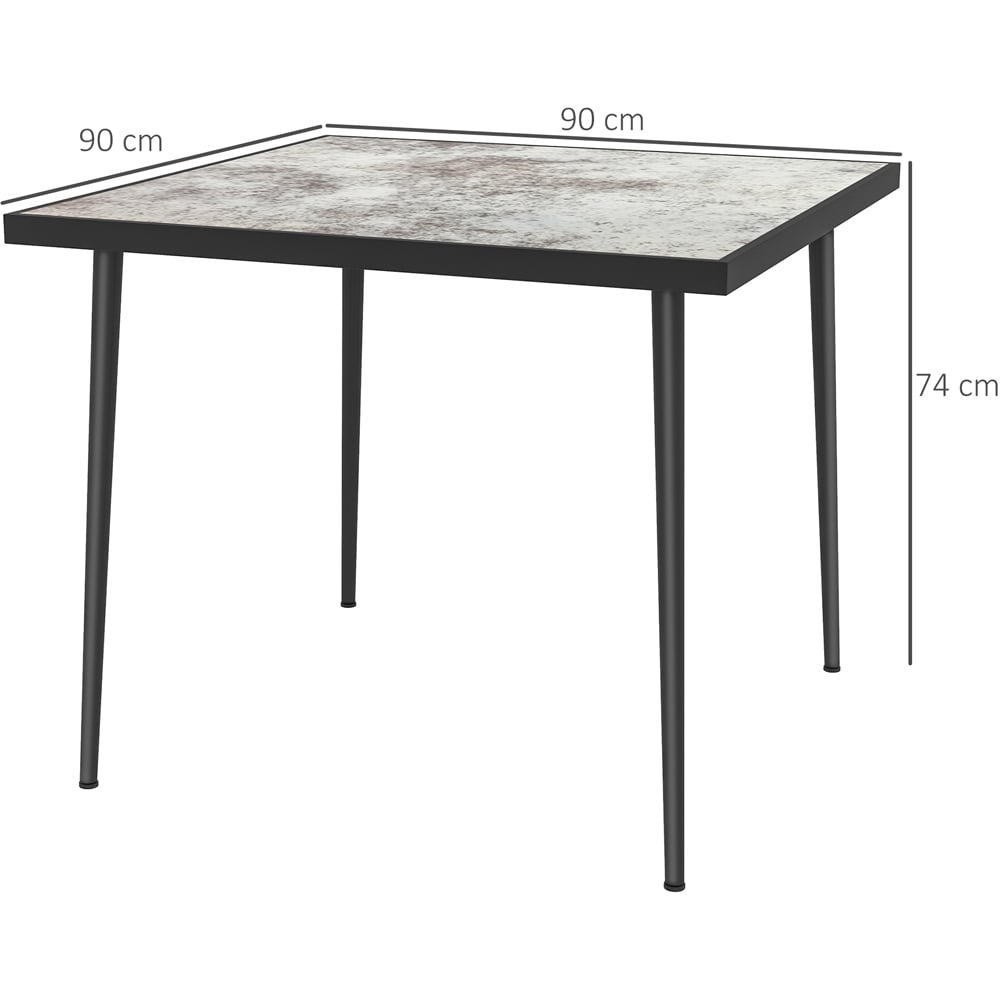 Outsunny 4 Seater Square Garden Dining Table Grey Image 7