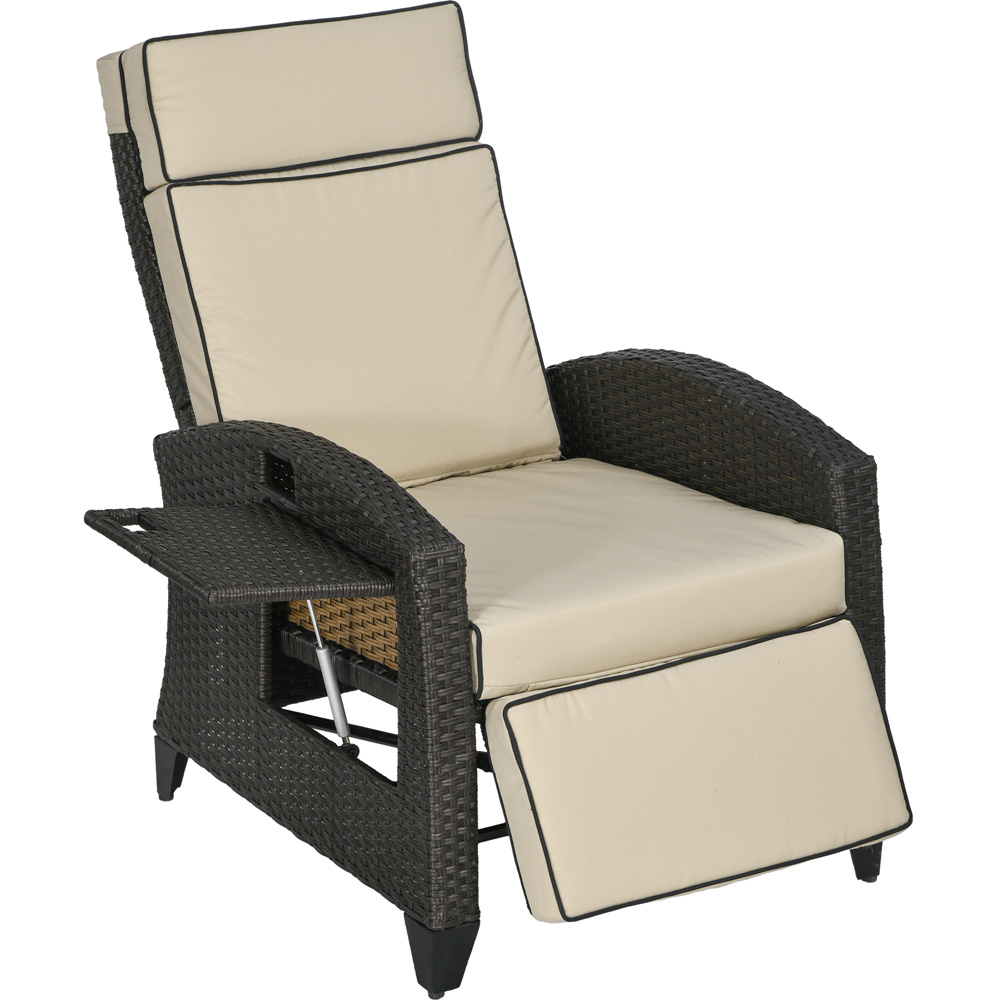 Outsunny Brown Outdoor Recliner Chair Image 2