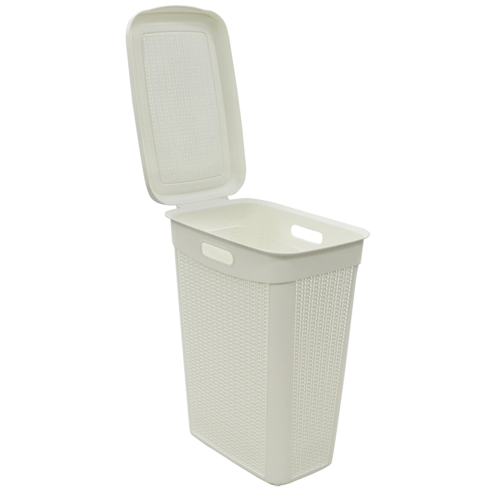 JVL Loop White Slim Laundry Basket 43L Image 4