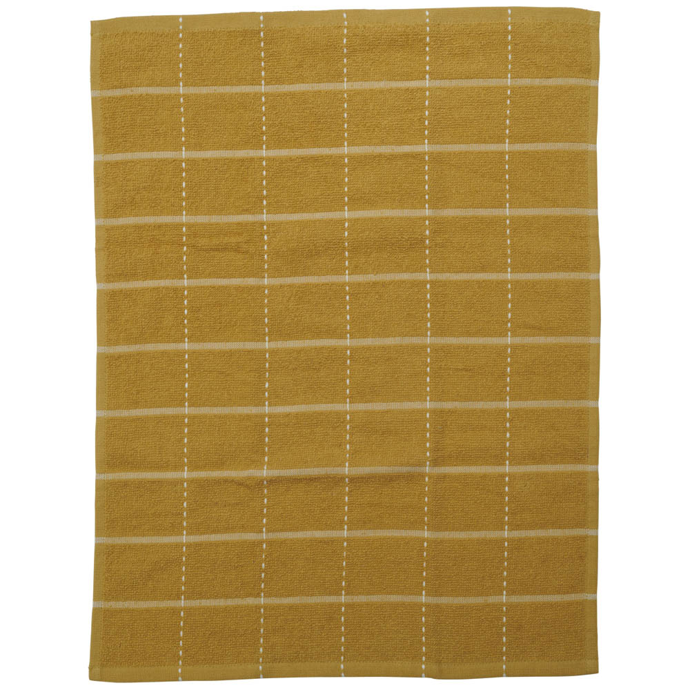 Wilko Cotton Terry Tea Towel Yellow 45 x 60cm Image 2