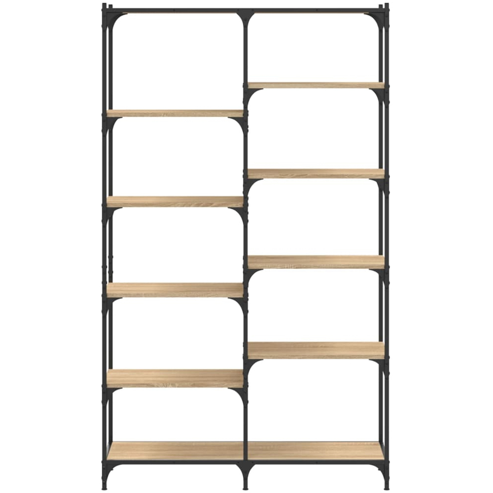 vidaXL 10 Open Shelf Sonoma Oak Bookshelf Image 4