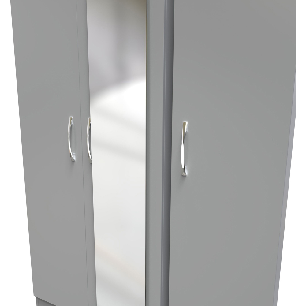 Crowndale Avon 3 Door Dusk Grey Mirror Wardrobe Ready Assembled Image 7
