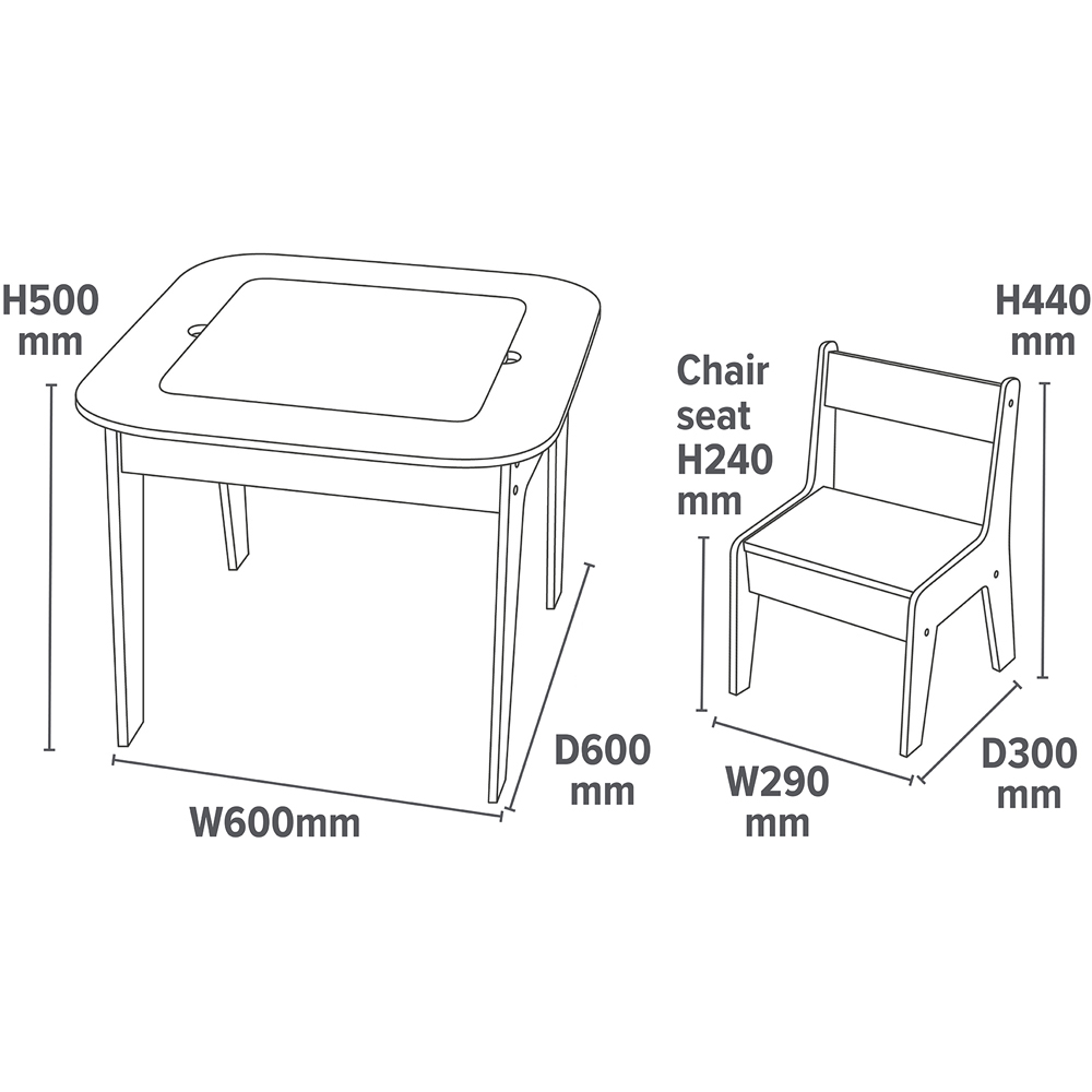 Liberty House Toys 3-in-1 White and Wood Kids Storage Table and Chair Set Image 9
