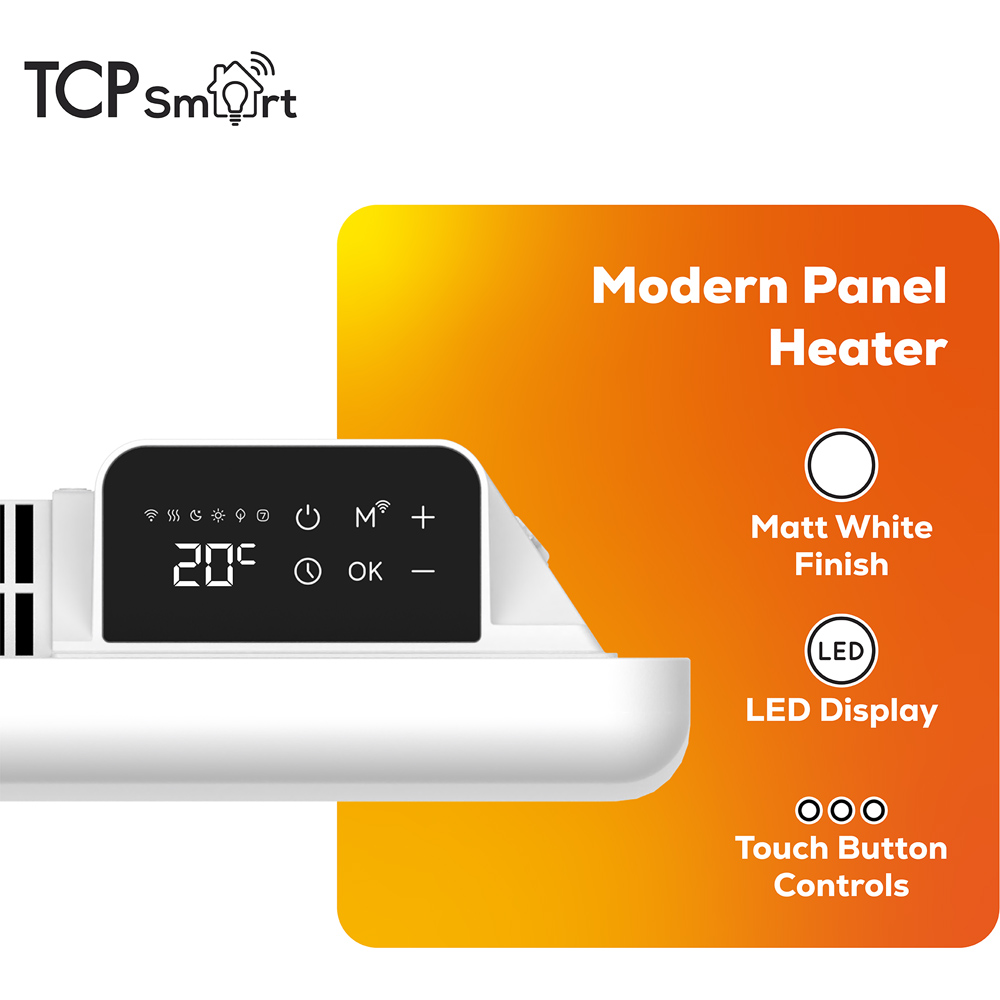 TCP Smart Serene White Energy Monitoring Panel Heater 2000W 815 x 435mm Image 4