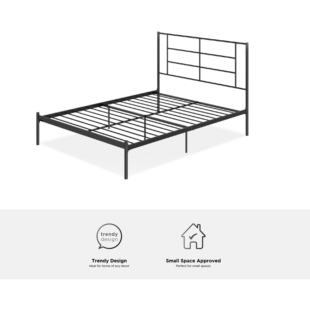 Dorel Jensen Double Black Metal Bed Frame Image 8
