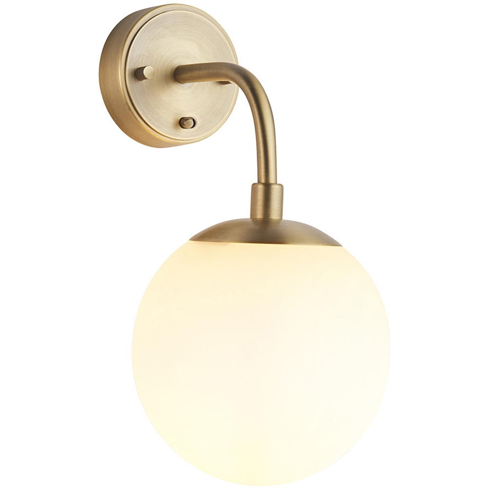 Merano Cosenza Antique Brass and Opal Glass Wall Lamp Image 3