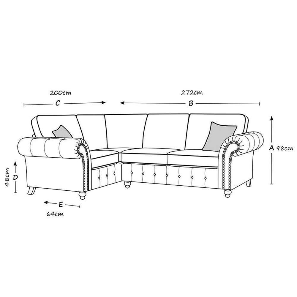 Portland Oakana Luxury 4 Seater Brown Leather Left Hand Corner Sofa Image 3