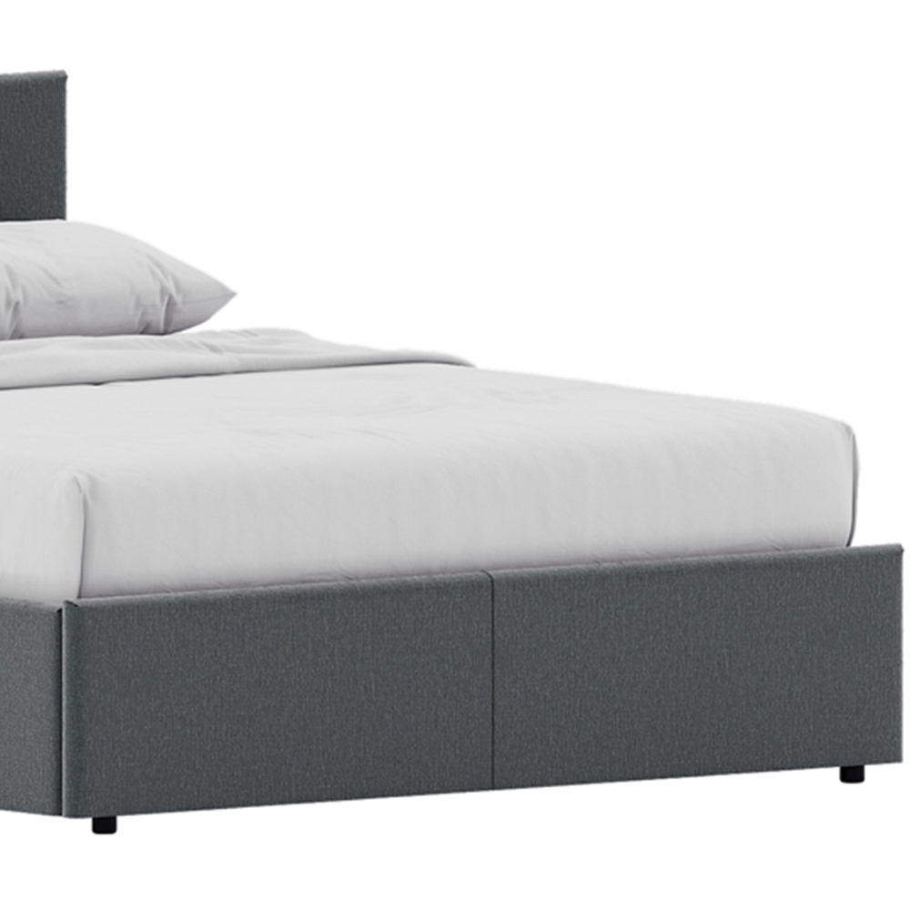 Vida Designs Veronica Double Light Grey Linen Ottoman Bed Image 4