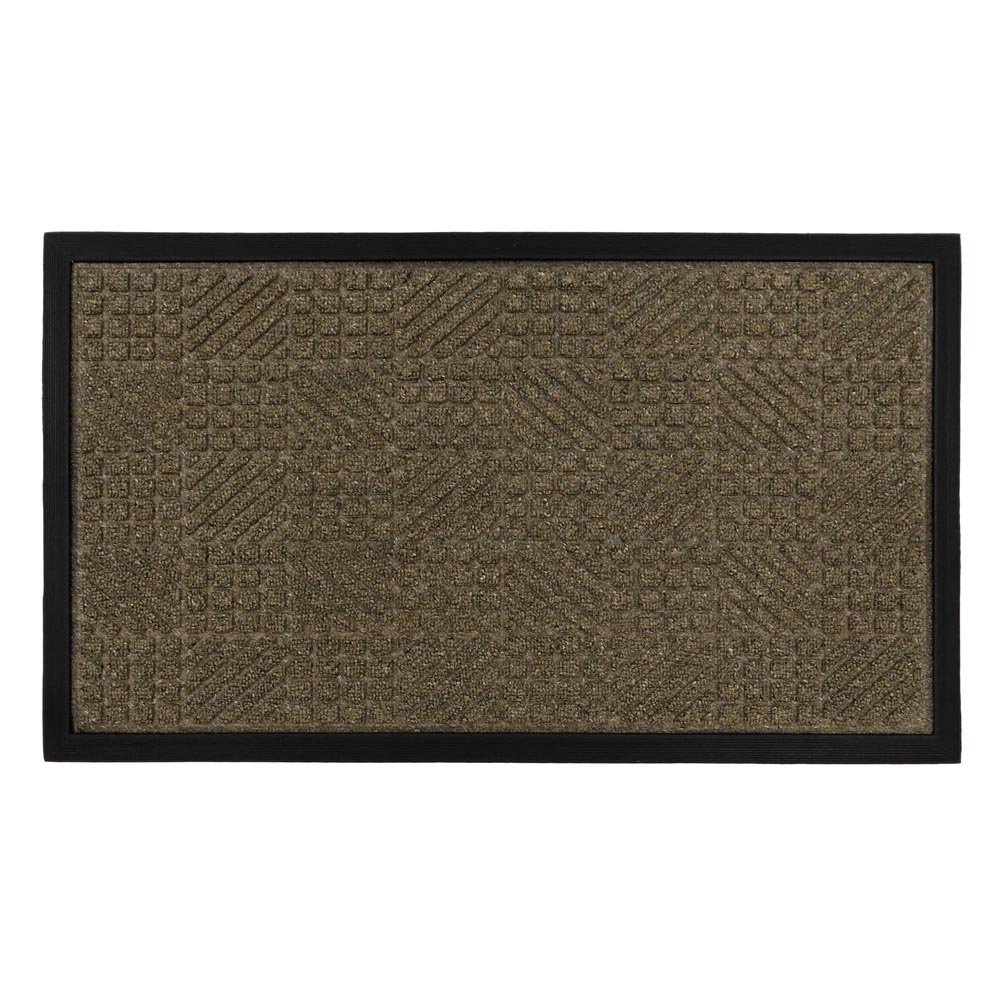 JVL Brown Firth Rubber Doormat 40 x 70cm Image 1
