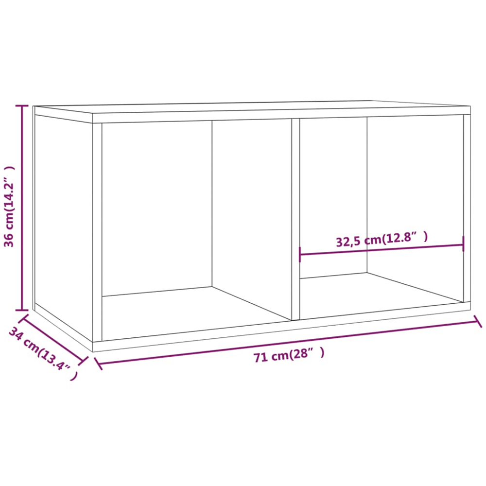 vidaXL 2 Open Shelf Grey Sonoma LP Storage Unit Image 8