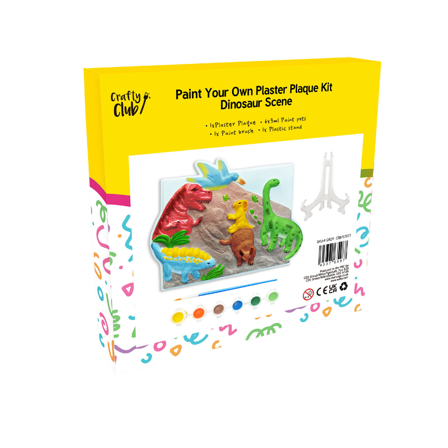 Paint Your Own Dinosaur Scene Plaster Kit - White Image 2