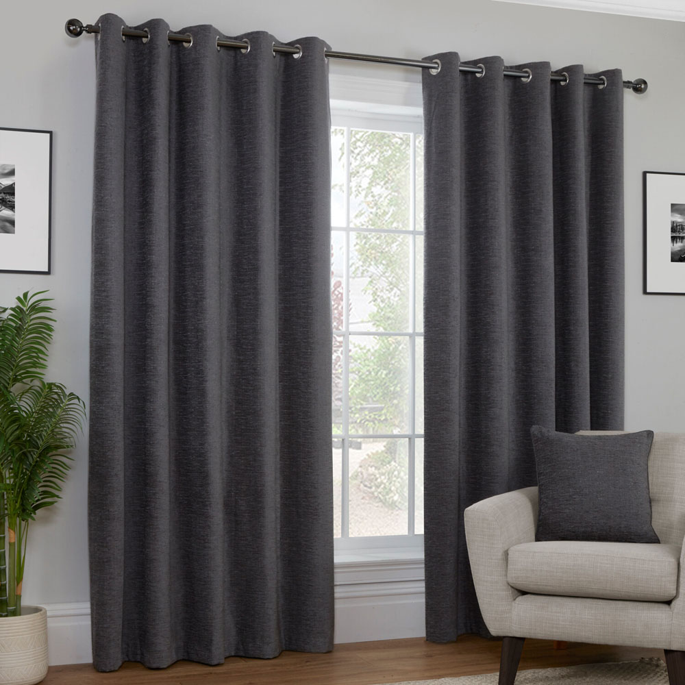 Delphine Blackout Curtain Charcoal 168 x 183cm Image 1