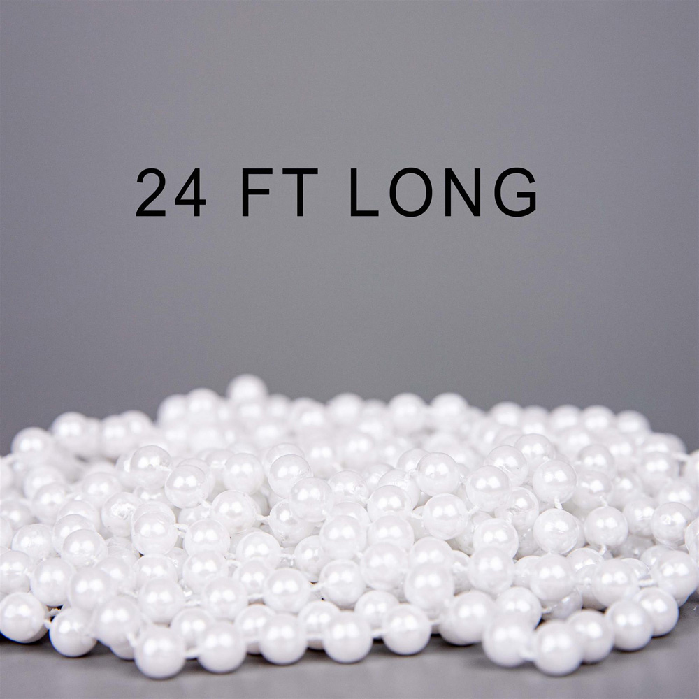 Shatchi White Metallic Christmas Bead Garland Image 4