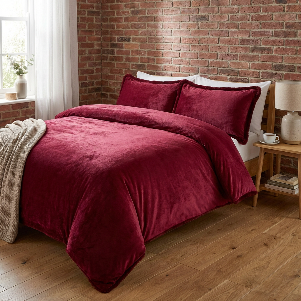 Selena Velvet Duvet Set Mulberry King Image 4