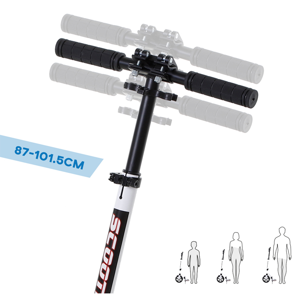 HOMCOM White and Black Kick Scooter with Adjustable Handlebars Image 3