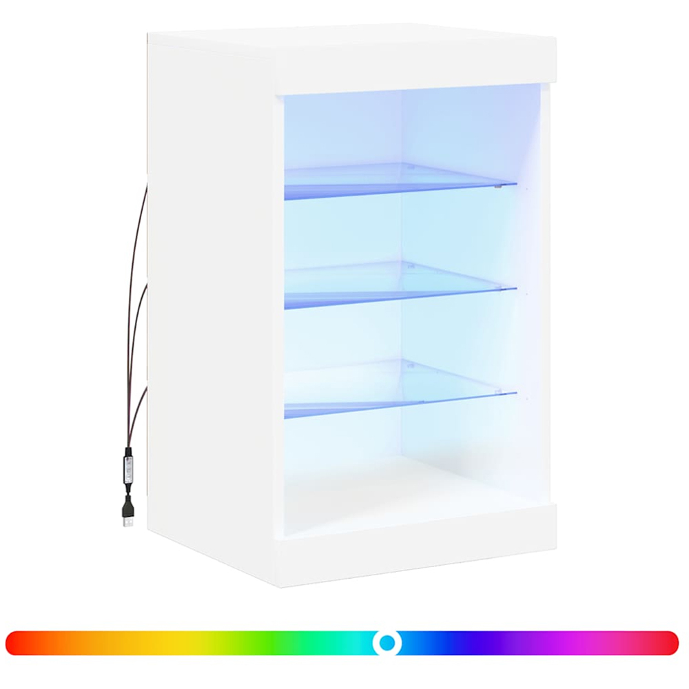 vidaXL 4 Shelf White LED Sideboard Image 3