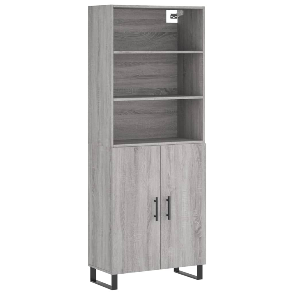 vidaXL 2 Door 3 Shelf Grey Sonoma Highboard Image 2