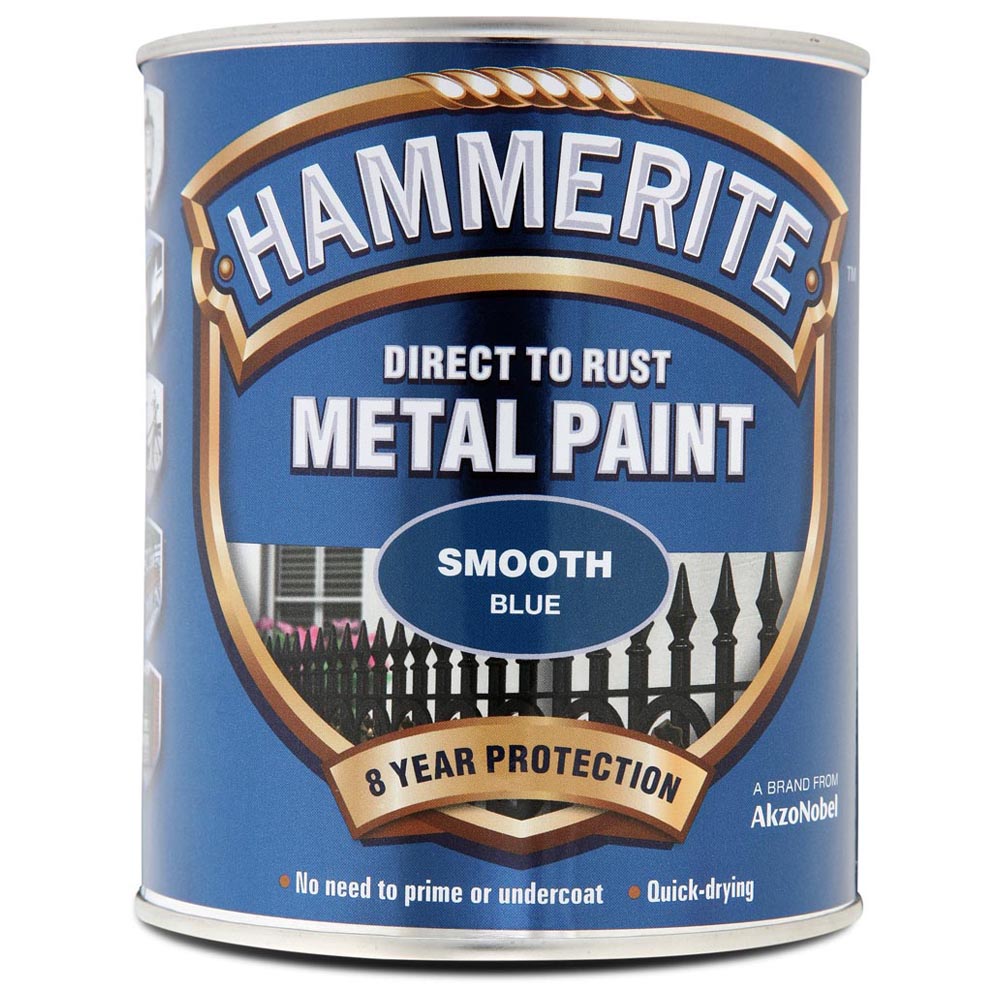 Hammerite Direct to Rust Smooth Blue Smooth Metal Paint 750ml Image 2
