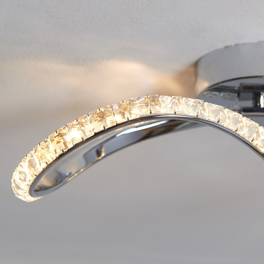 Silver Nora LED Flush Fitting LED Ceiling Light Image 6