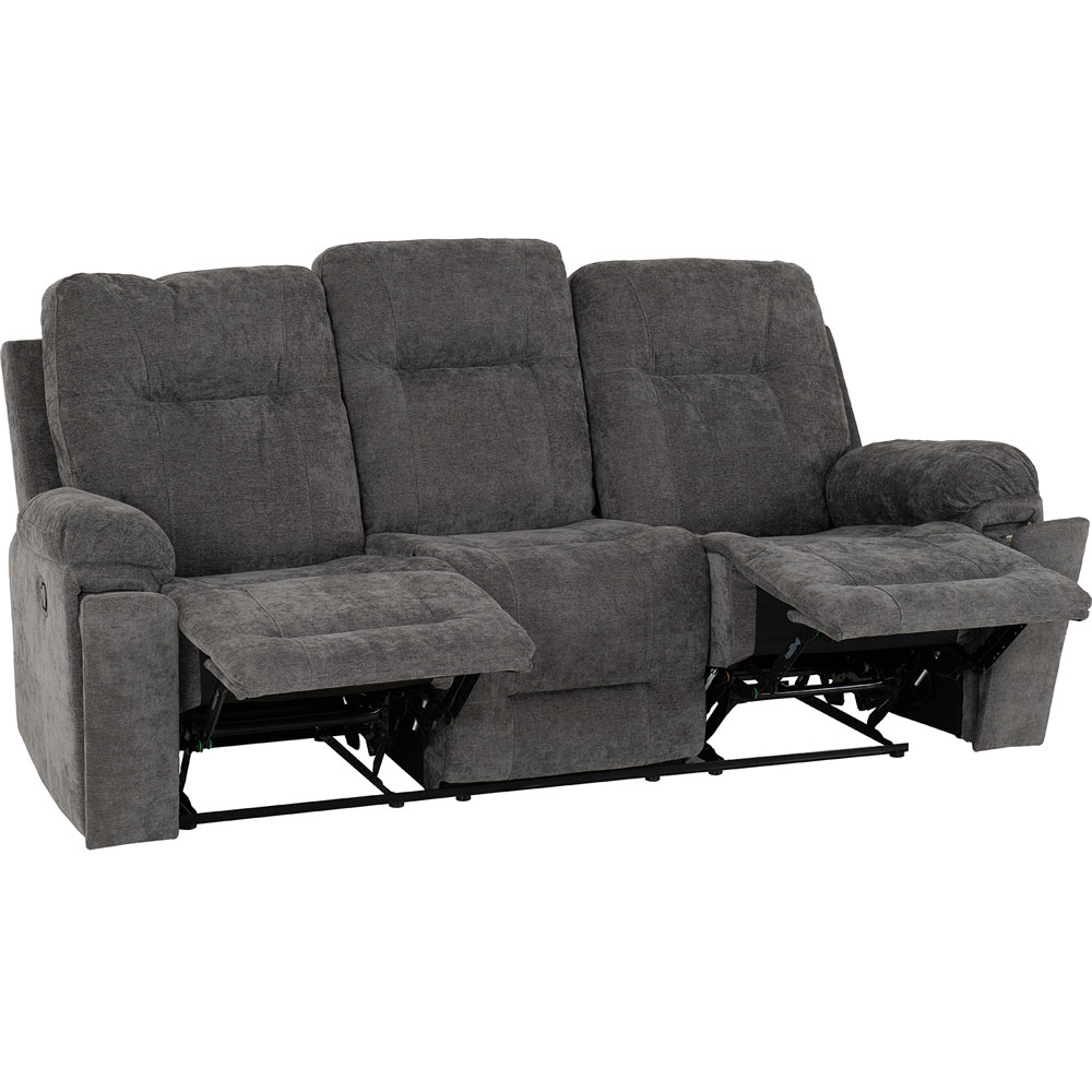 Seconique Guildford 3 Seater Grey Fabric Recliner Sofa Image 4