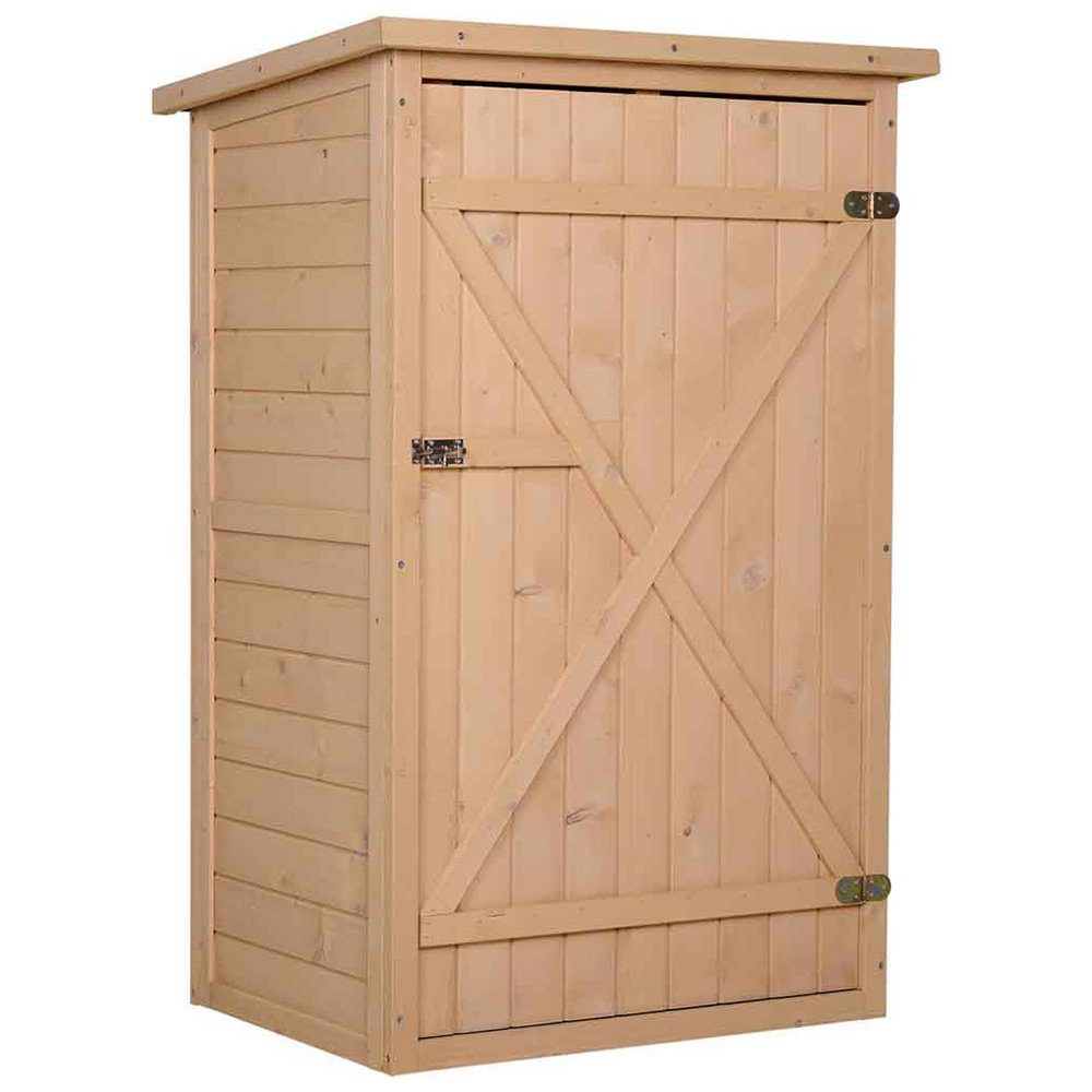 Outsunny 2.2 x 1.6ft Natural Tool Shed Image 1