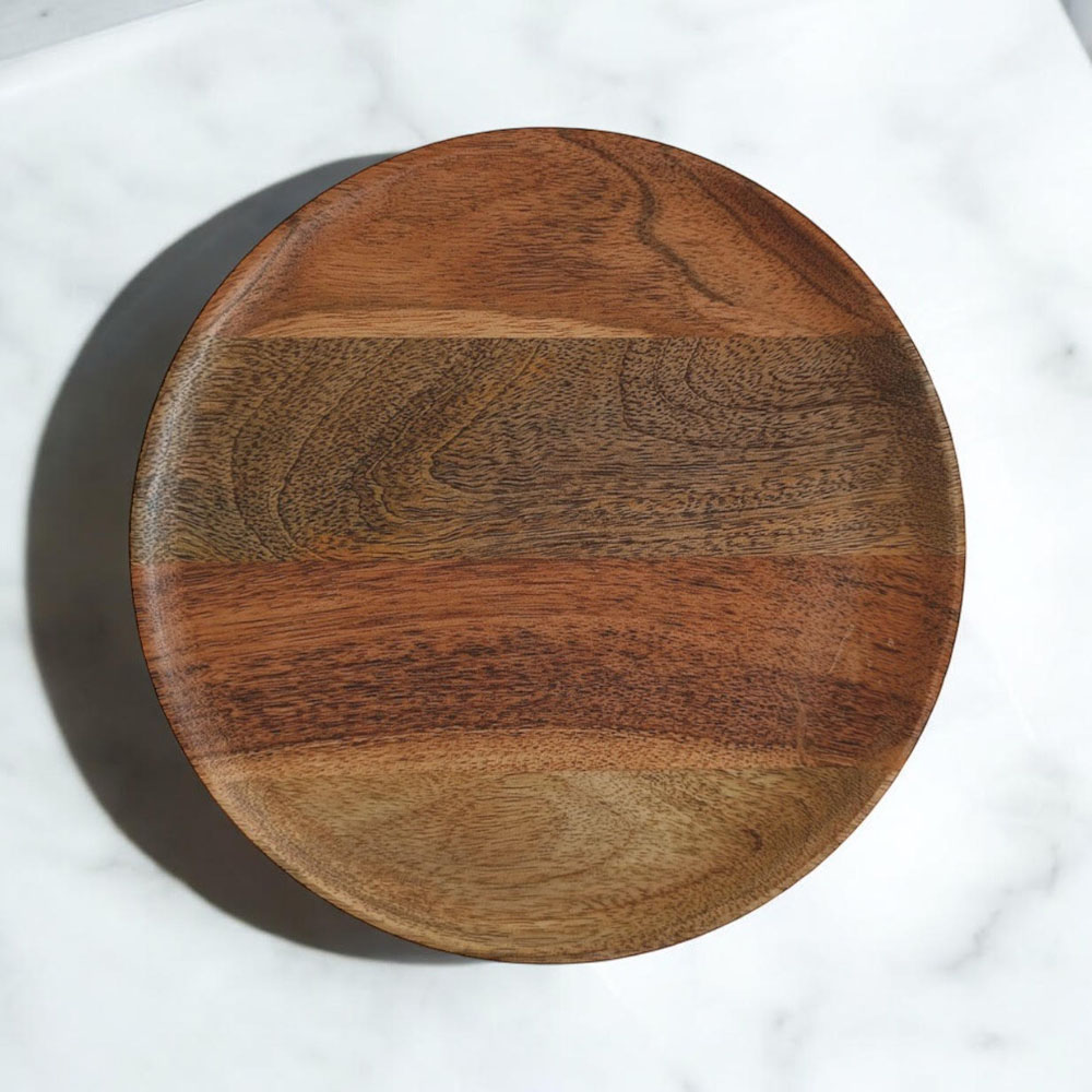 Acacia Home 20cm Wooden Serving Plate Image 2