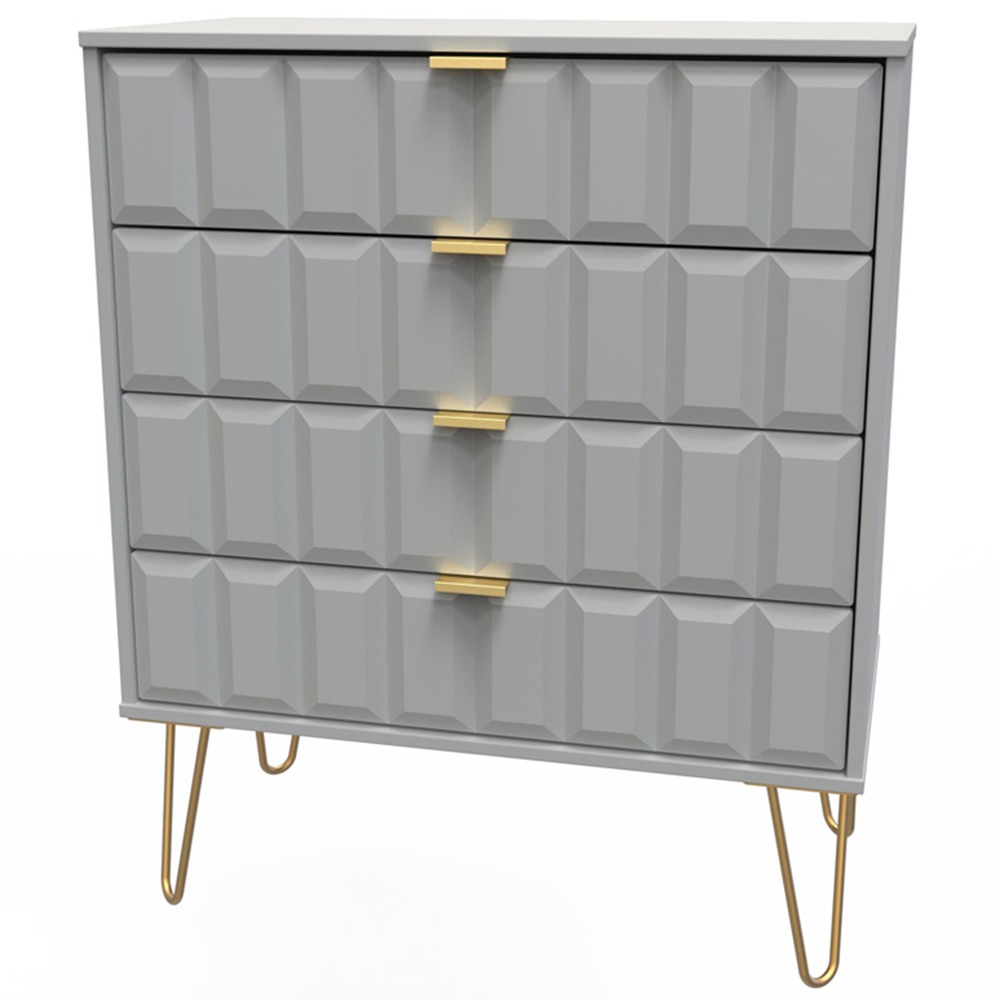 Crowndale Cube 4 Drawer Dusk Grey Chest of Drawers Ready Assembled Image 2