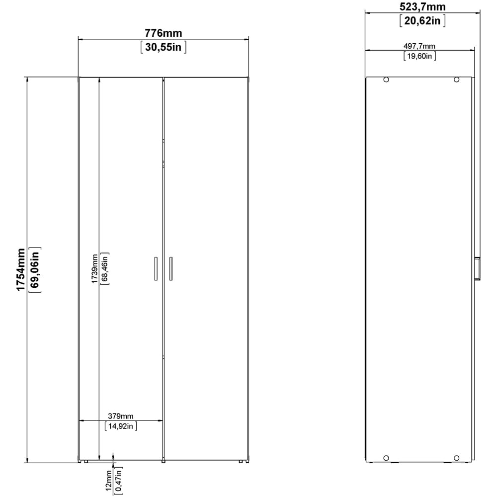 Florence Space 2 Door White Wardrobe Image 7