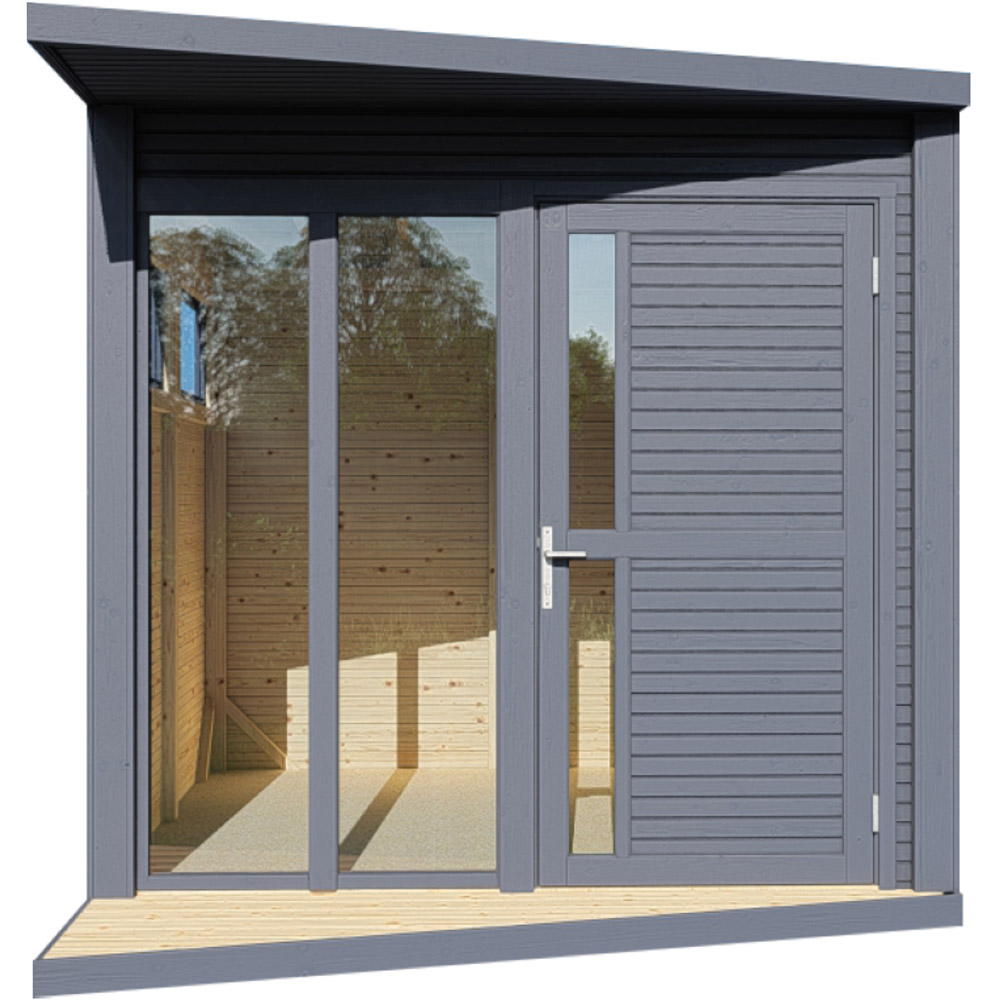 Rowlinson Concept 10 x 8ft Anthracite Pent Roof Garden Office Image 3