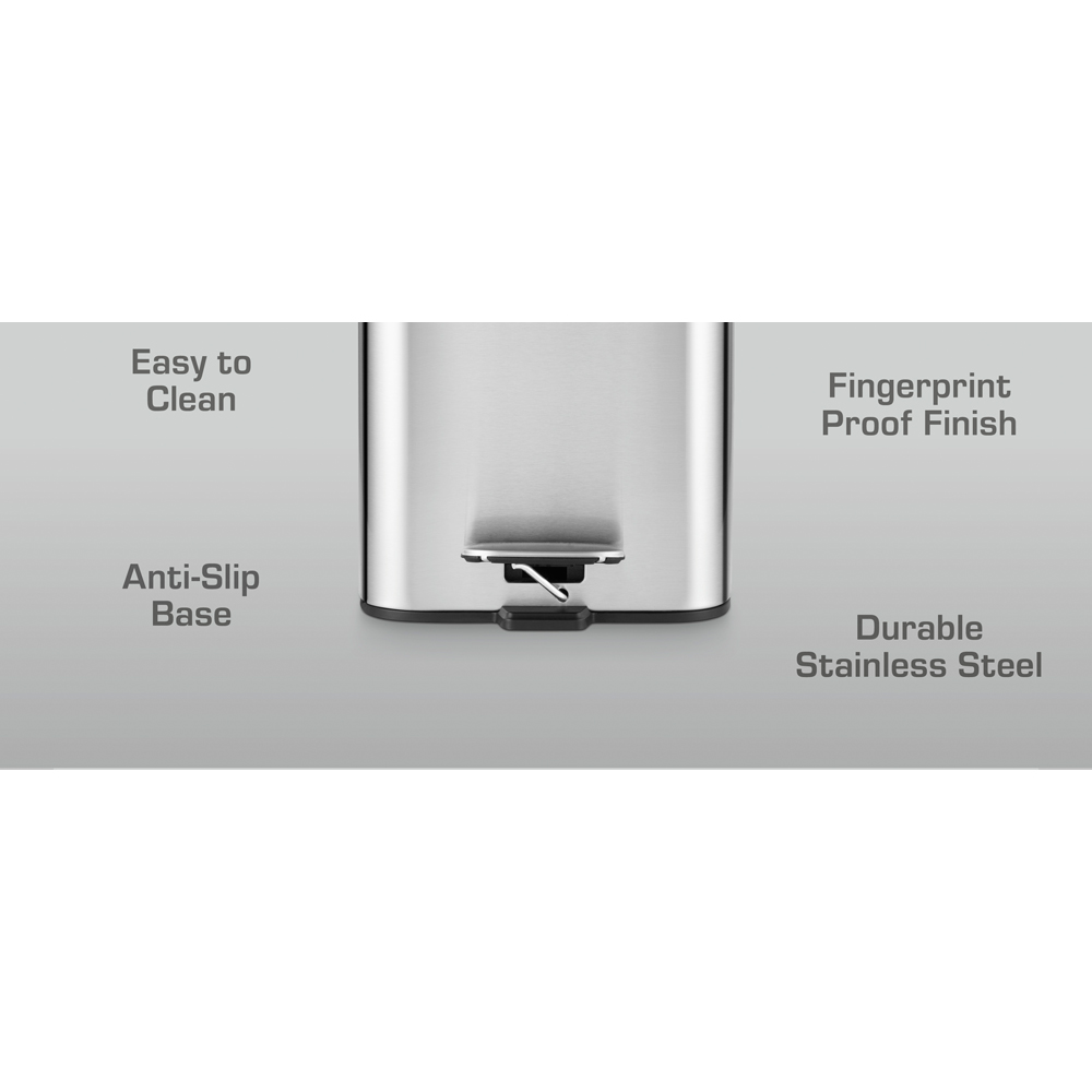 Swan Stainless Steel Compact Pedal Bin 5L Image 6