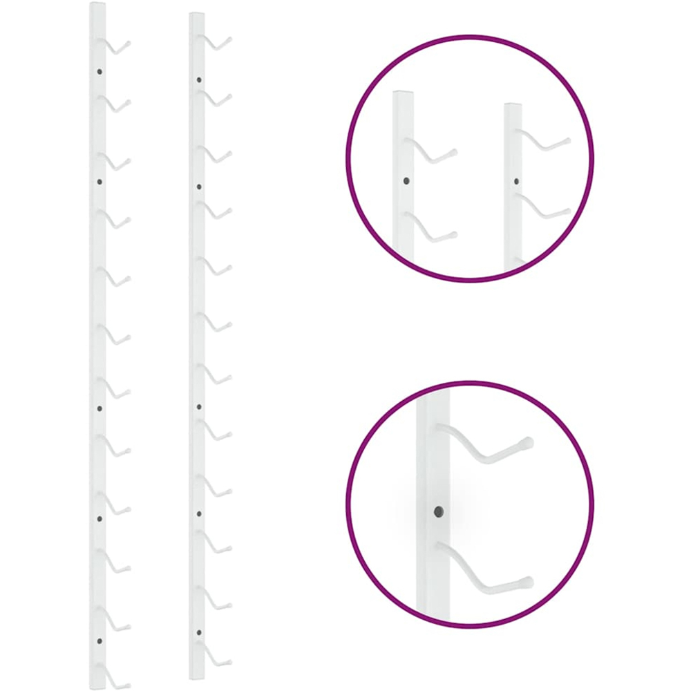 vidaXL 12 Bottle White Wall Mounted Wine Rack Set of 2 Image 5