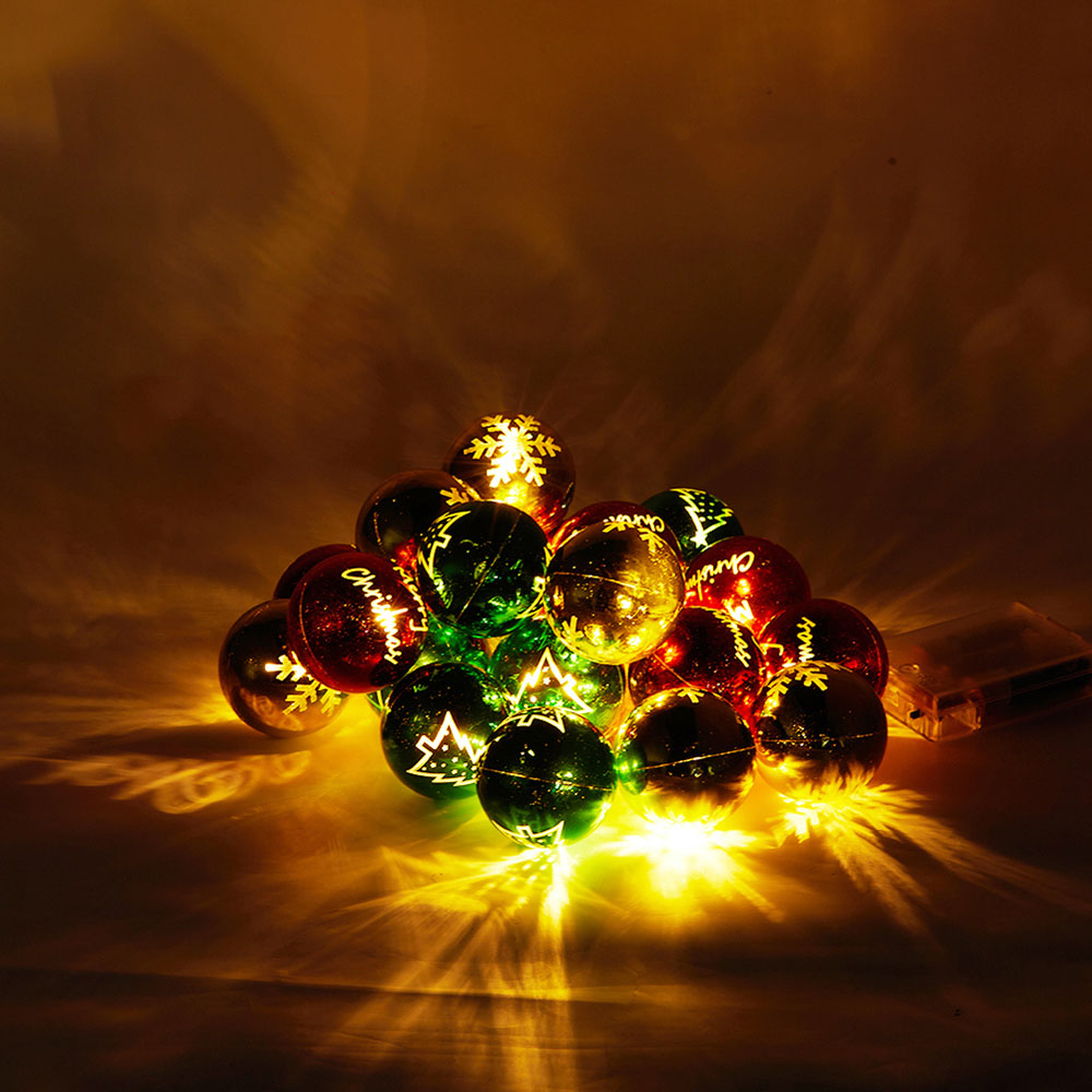 Living and Home 20 Multicoloured LED Christmas Shiny Bauble String Light Image 8