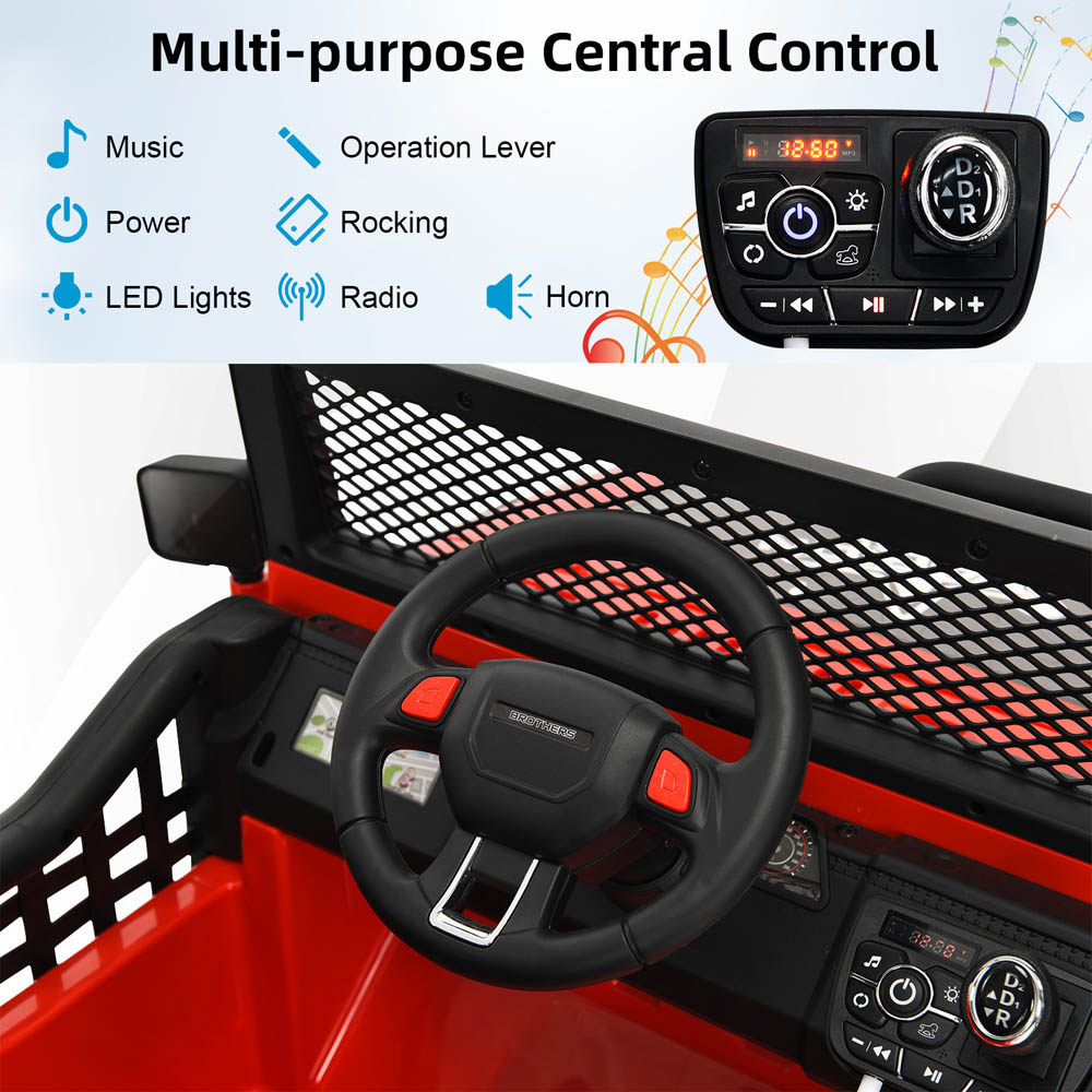 Costway Kids 2 Seater Red Ride On Truck with Remote Control 12V Image 5