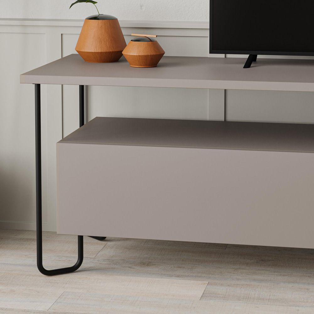 Decortie Cornea 2 Door Single Shelf Light Mocha TV Unit Image 3
