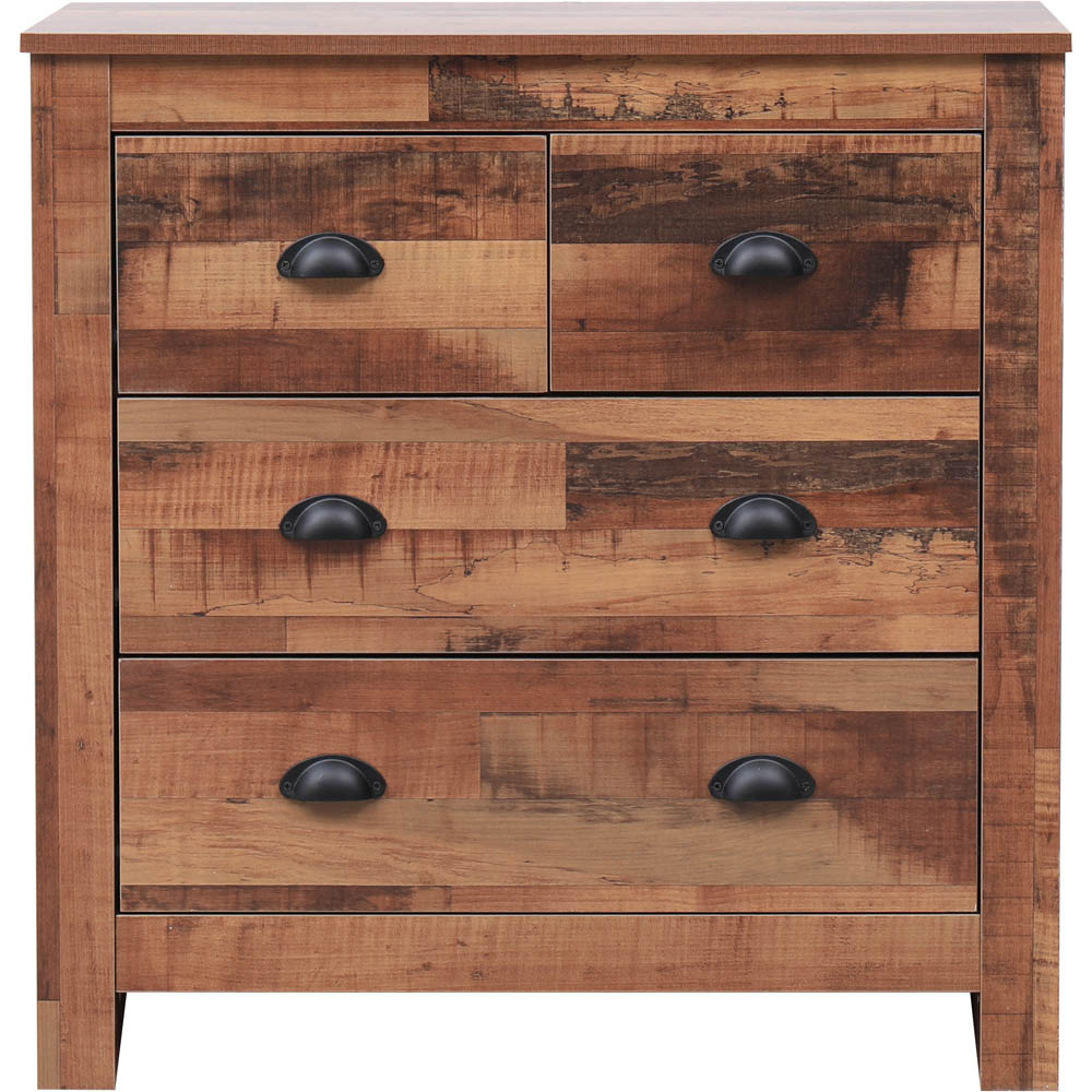 FurnitureHMD 4 Drawer Industrial Style Wooden Chest of Drawers Image 3