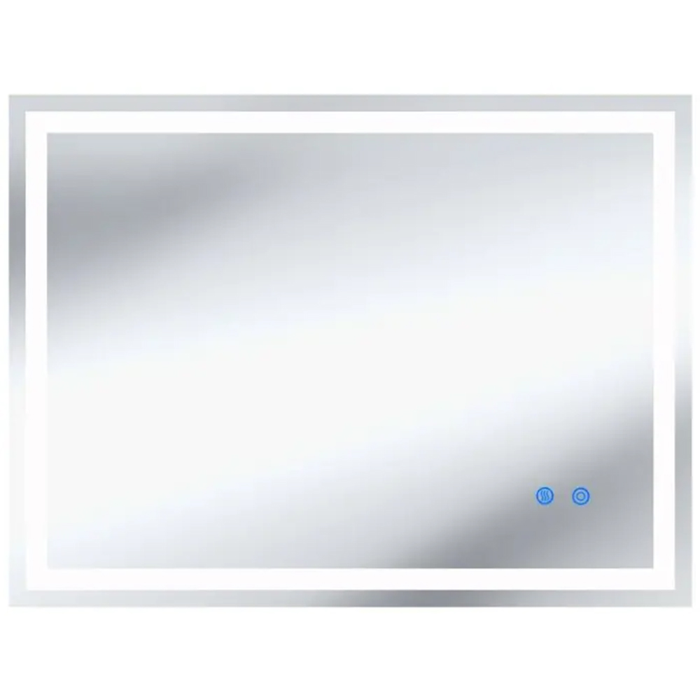 tectake Clara Multicolour Anti-Fog Frameless Rectangular LED Bathroom Wall Mirror 70 x 50cm Image 1