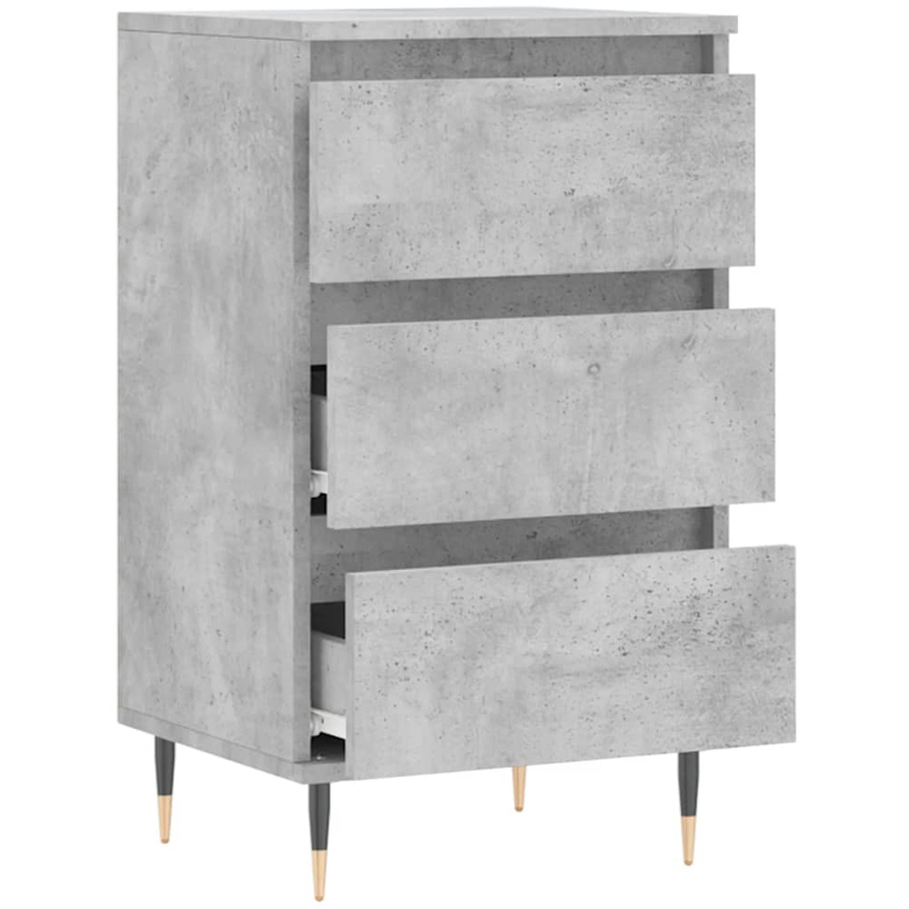 vidaXL 3 Drawer Concrete Grey Sideboard Image 6