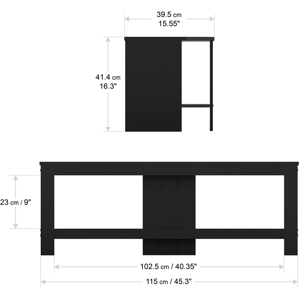 AVF Calibre Single Shelf Black Oak TV Unit Image 7